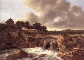 Jacob Van Ruisdael : Landscape With Waterfall